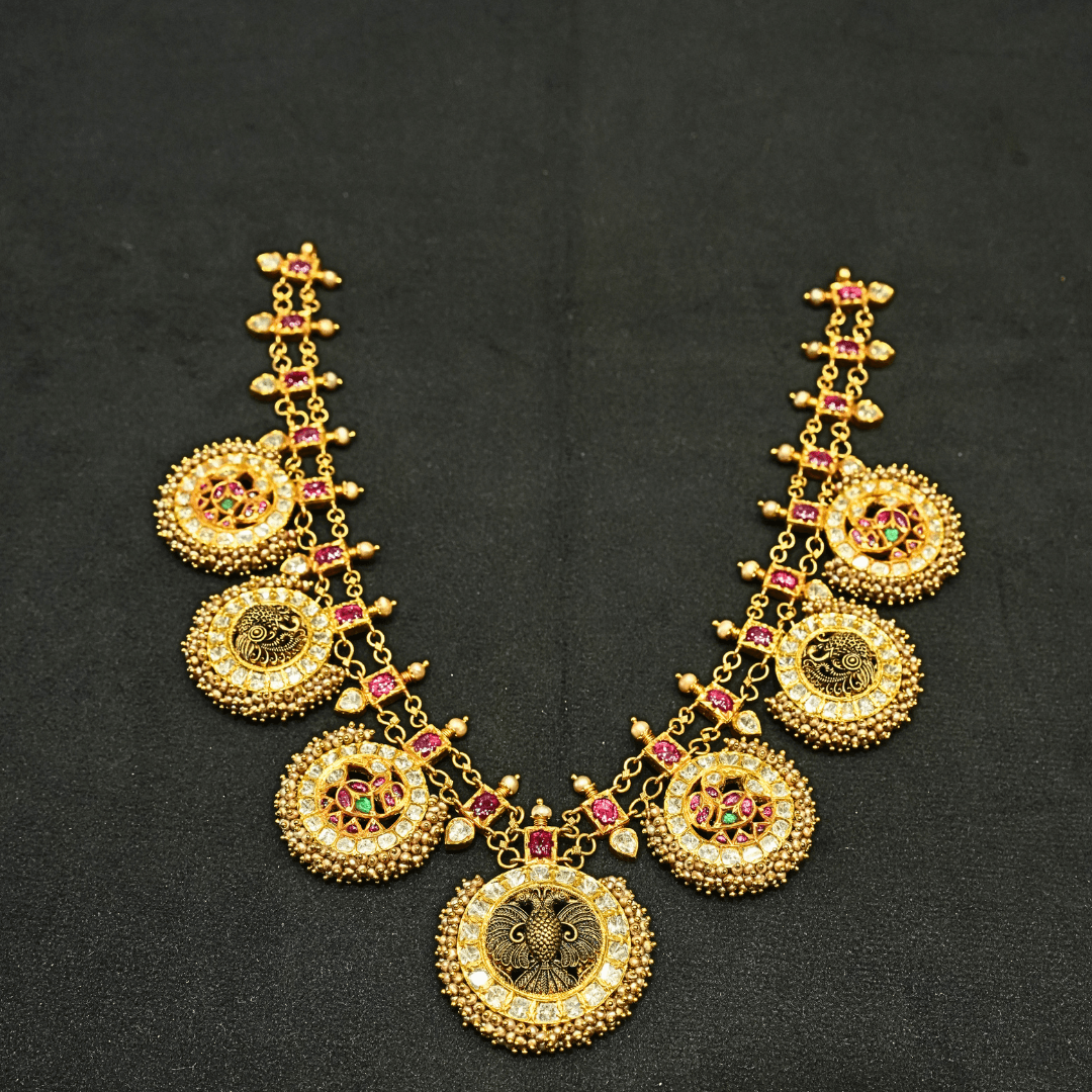Antique Peacock Medallion Temple Haar